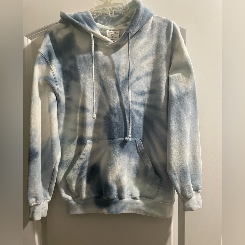 DREAMSICLE 💙 Blue Tie-Dye Pullover Hoodie –Cozy and Comfy Size:S – Cozy & Trendy